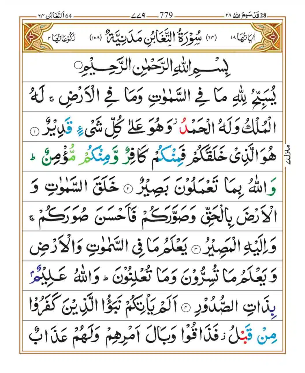 Surah At Taghabun Page 1